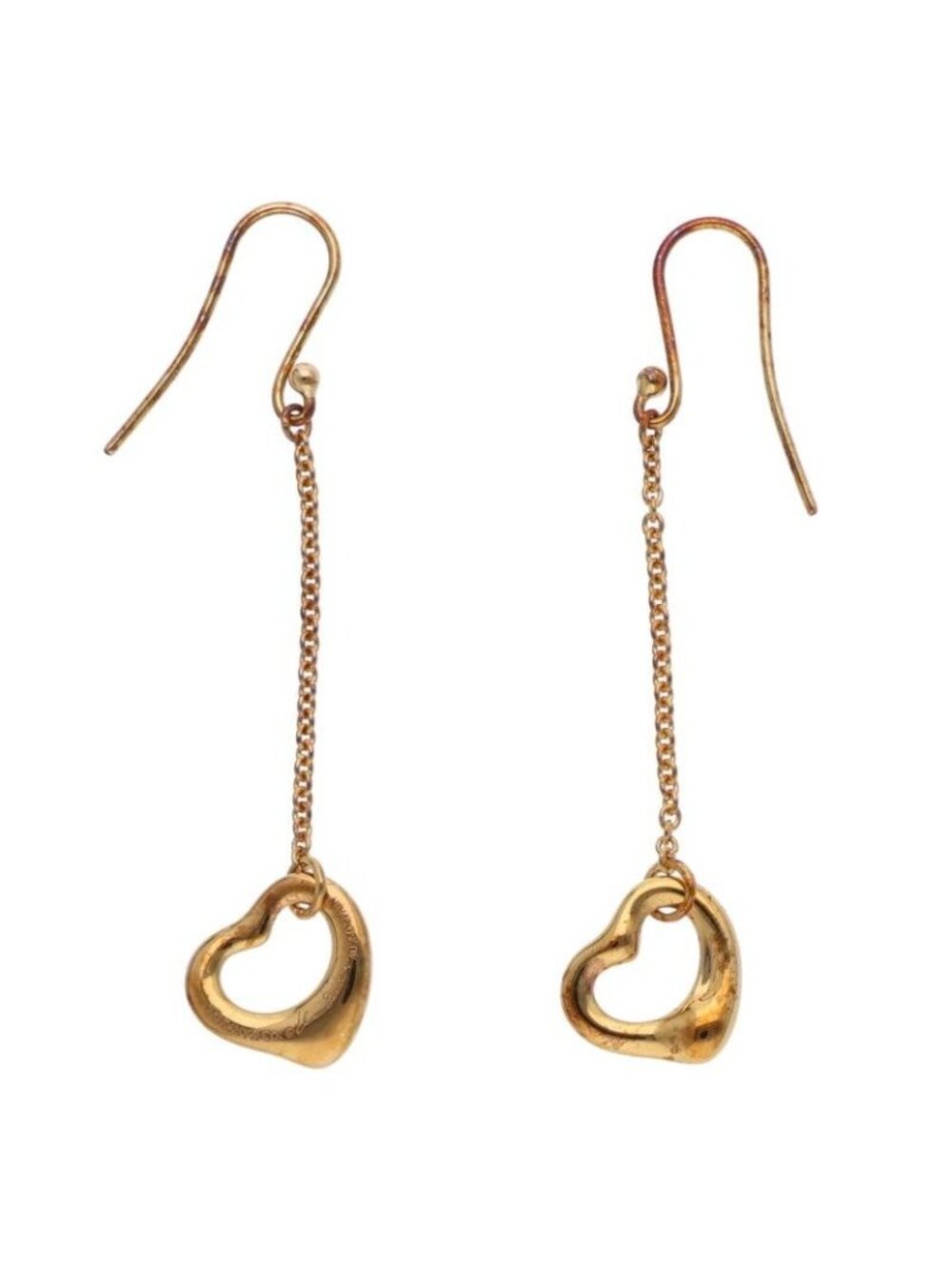 Tiffany & Co Open Heart 18k Yellow Gold Earrings